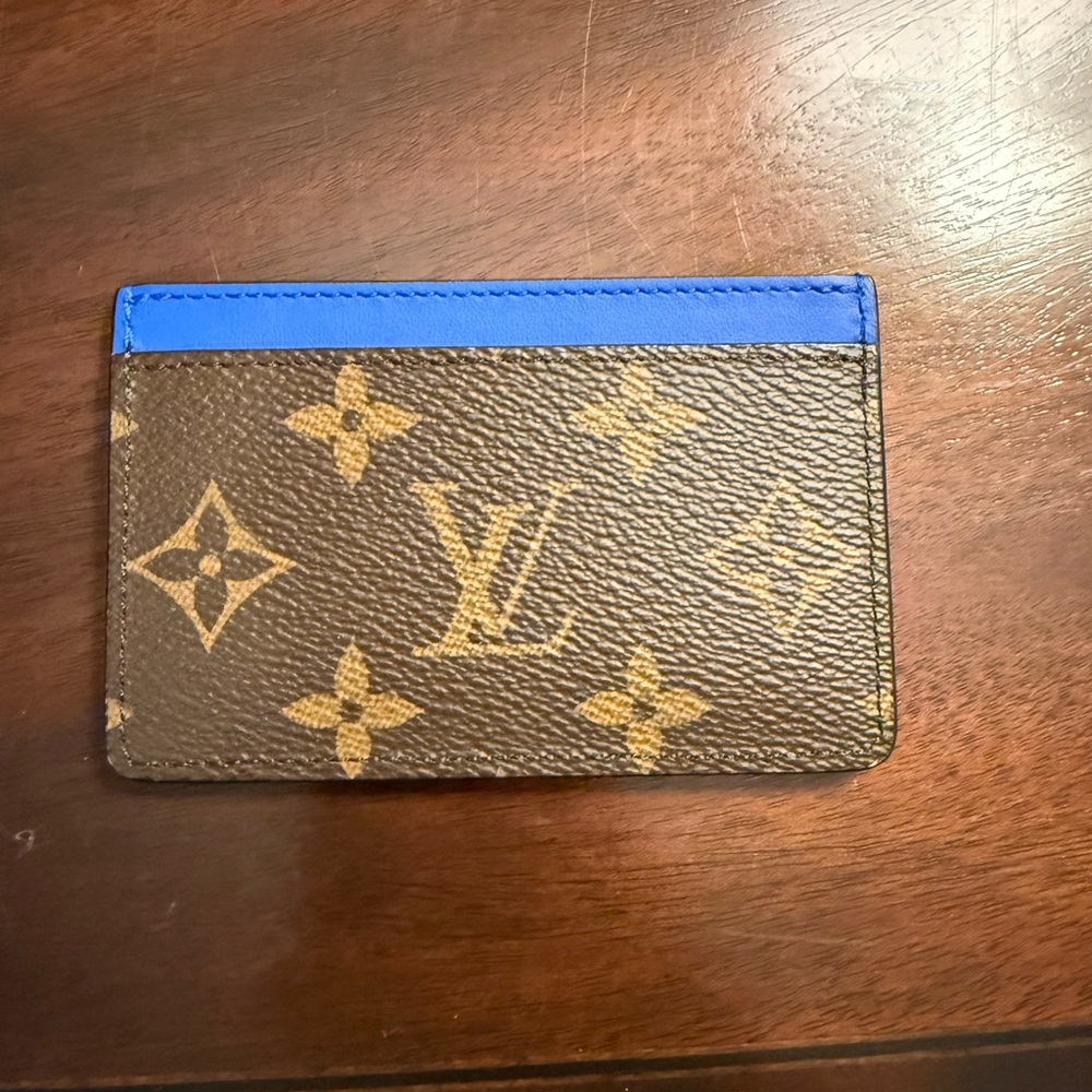 Louis Vuitton Brown and Blue Monogram Card Holder